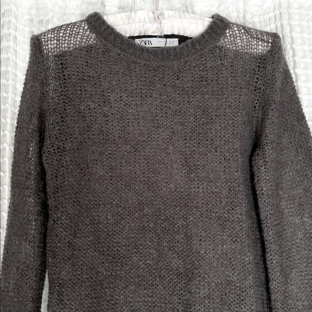 Zara Charcoal Knit Sweater NWOT